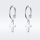 925 Sterling Silver Earrings Plated Platinum 1.9*0.5cm for Women-4