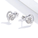925 Sterling Silver Earrings with Pavé Setting CZ, 0.9cm for Women-6