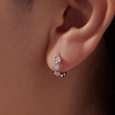 925 Sterling Silver 0.25 Carat Moissanite Hoop Earrings for Women-5