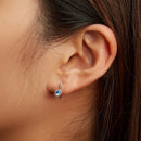 925 Sterling Silver Earrings with Oxidized Finish and Pavé Setting-8