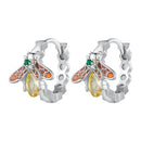 S925 Sterling Silver Enamel Blue Pavé Set CZ Earrings-3