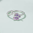 925 Sterling Silver Enamel Flower Ring for Women-3