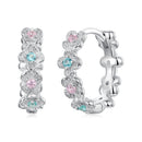925 Sterling Silver Earrings with CZ and White Gold Plating-3