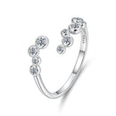 925 Sterling Silver Moissanite 0.06 Carat Ring for Women, Size E-1
