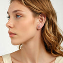 925 Sterling Silver Earrings with Pavé Setting CZ in Oxidized Silver-7