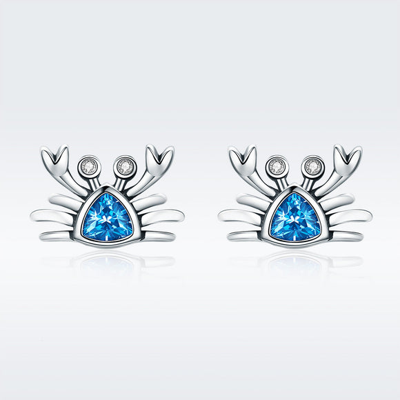 925 Sterling Silver Oxidized CZ Earrings 0.7cm x 1cm for Women