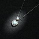 925 Sterling Silver Genuine Translucent Opal Necklace with CZ for Women-7