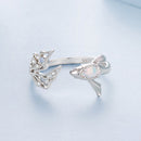 925 Sterling Silver White Gold Plated Nano Opal Ring with CZ for Women-3