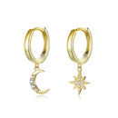 925 Sterling Silver and Gold Plated Pavé Setting CZ Earrings for Women-1
