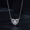 925 Sterling Silver Moissanite 0.5 Carat Necklace with CZ for Women-6