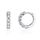 925 Sterling Silver Earrings with Pavé CZ in Platinum Plating, 1.6 x 0.3 cm for Women-1