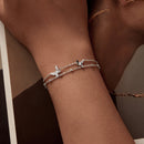 925 Sterling Silver Bracelets with Platinum Plating and CZ Stones - 150+60mm-6