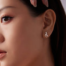 925 Sterling Silver Earrings with White Gold Plating and CZ-7
