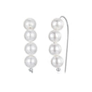 925 Sterling Silver White Gold Plated Earrings with Quality Shell Pearl, 2.1*0.5cm for Women-3