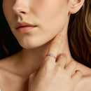 925 Sterling Silver Moissanite Ring Size 6, 0.20ct, Plated White Gold for Women-5