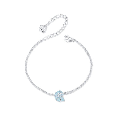 925 Sterling Silver White Gold Plated Bracelet with Enamel Process - 0