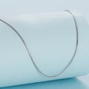 925 Sterling Silver + Plated White Gold Necklace 40cm for Women-5