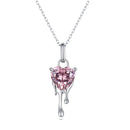 925 Sterling Silver Adjustable Necklace with Pavé Setting CZ & Pendant for Women-3