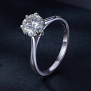 925 Sterling Silver Moissanite 1 Carat Ring Size 6 for Women-4