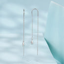 925 Sterling Silver Plated White Gold Water Droplet Earrings for Women-2