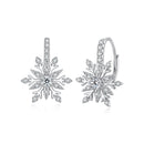 925 Sterling Silver Earrings with Pavé Setting CZ in White Gold for Women-1