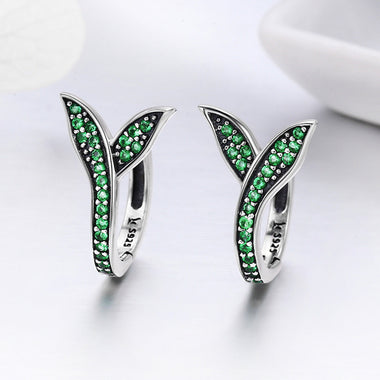925 Sterling Silver Earrings with Pavé Setting CZ 1.5*1cm for Women - 0