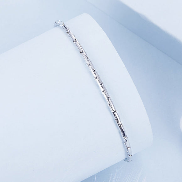 925 Sterling Silver + White Gold Plated Bracelet