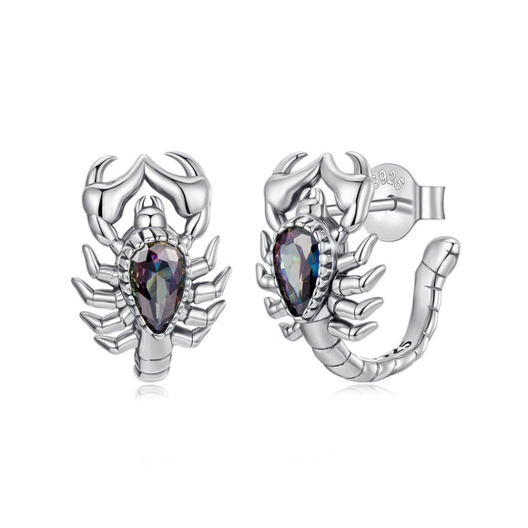 925 Sterling Silver Oxidized Earrings with Pavé CZ for Women