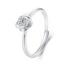 925 Sterling Silver White Gold Plated Moissanite Ring Size E for Women-3