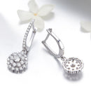 925 Sterling Silver Plated Platinum Pavé Setting CZ Earrings-3