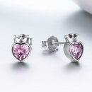 925 Sterling Silver Oxidized Pavé Setting CZ Earrings-3