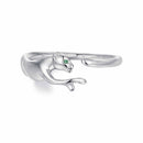925 Sterling Silver Ring with Pavé Setting CZ in White Gold Plating-1