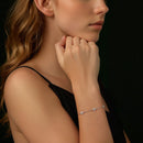 925 Sterling Silver & Plated White Gold Moissanite Bracelet 15+6cm for Women-7