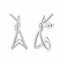 925 Sterling Silver Earrings for Women - Size 2.0*0.8 cm - Plated White Gold-1