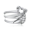 925 Sterling Silver CZ Pavé Setting Earrings-1