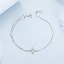 925 Sterling Silver White Gold Plated Bracelet with CZ Pendant 200mm for Women-4
