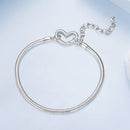 925 Sterling Silver Plated White Gold Bracelet - Adjustable 17+5cm-3