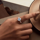 925 Sterling Silver Ring with Pavé Setting CZ, 0.2cm Width, White Gold Plated, Style E, Women-6