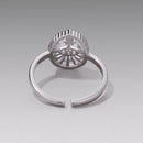 925 Sterling Silver Ring with Transparent Glass & Nano Opal, Width 0.18cm, Style E, for Women-3