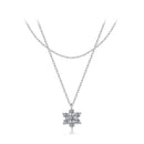 925 Sterling Silver 0.06 Carat & 0.20 Carat Moissanite Necklace with White Gold Plating for Women-2