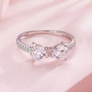 925 Sterling Silver White Gold Plated 1.2cm Pendant Ring Size 6 for Women-3