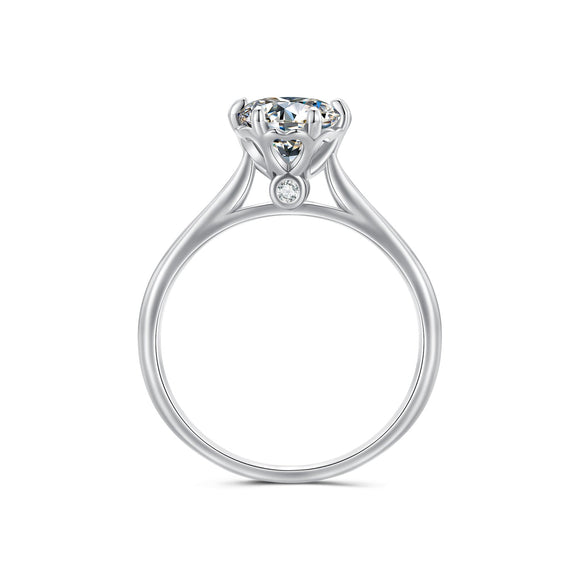 925 Sterling Silver Moissanite 1 Carat Ring Size 6 for Women