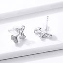 925 Sterling Silver Plated Platinum Wiredrawing Earrings-5