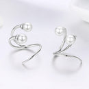 925 Sterling Silver Oxidized Earrings with Shell Pearl for Women-5