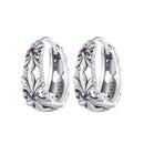 925 Sterling Silver Earrings with Pavé Setting and Oxidized Finish-1