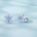 925 Sterling Silver Opal 8mm Earrings for Women-5