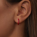 925 Sterling Silver Plated Rose Gold Enamel Earrings for Women-5