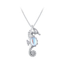 925 Sterling Silver Moonstone Necklace with Pavé Setting CZ for Women-1