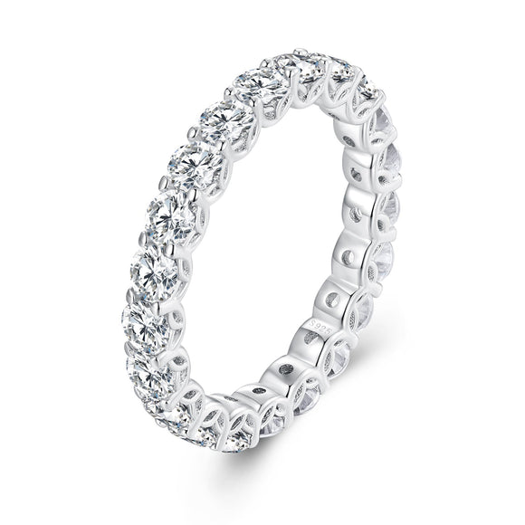 925 Sterling Silver 3mm Moissanite Ring for Women Size 6
