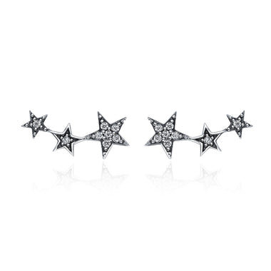925 Sterling Silver Oxidized Silver Pavé Setting CZ Earrings